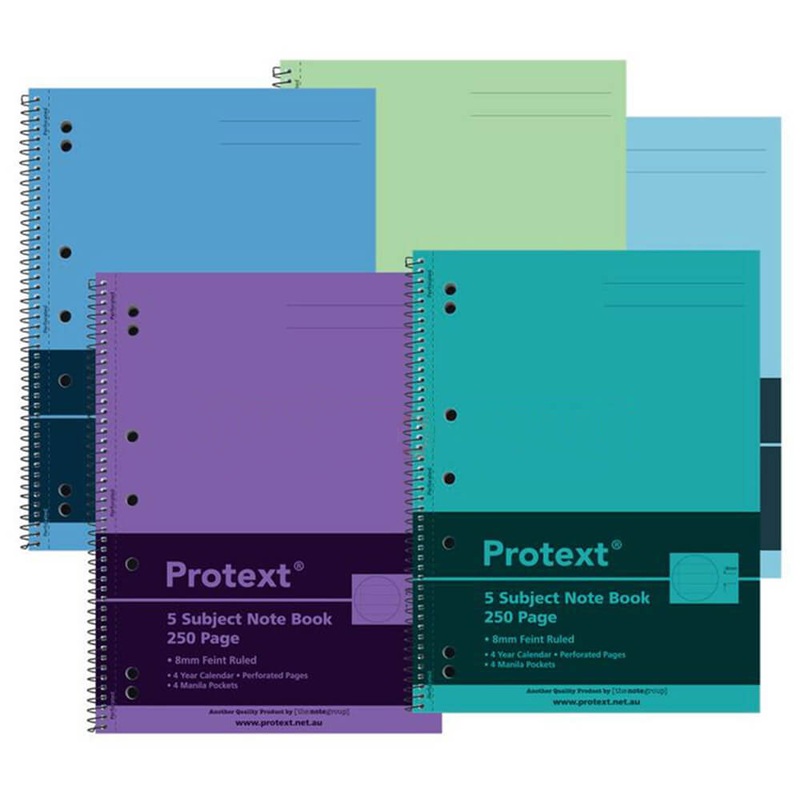 Protext 5 Sujet Spiral Notebook 250 pages A4 (assorti)