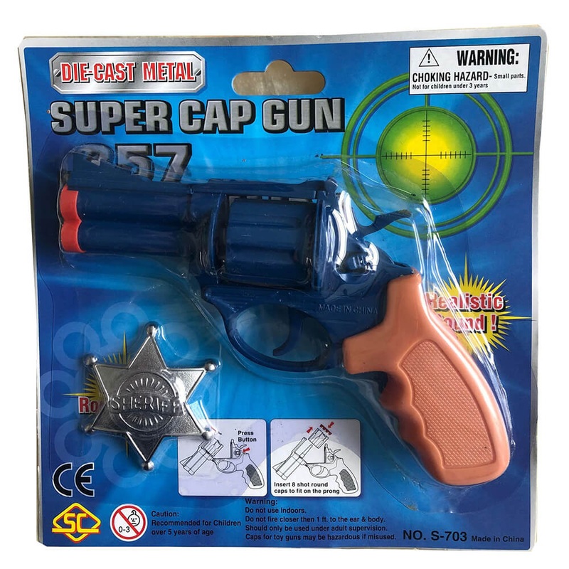 Pistolet 8 tir diecast .357 Magnum Pistol avec badge Sherrif