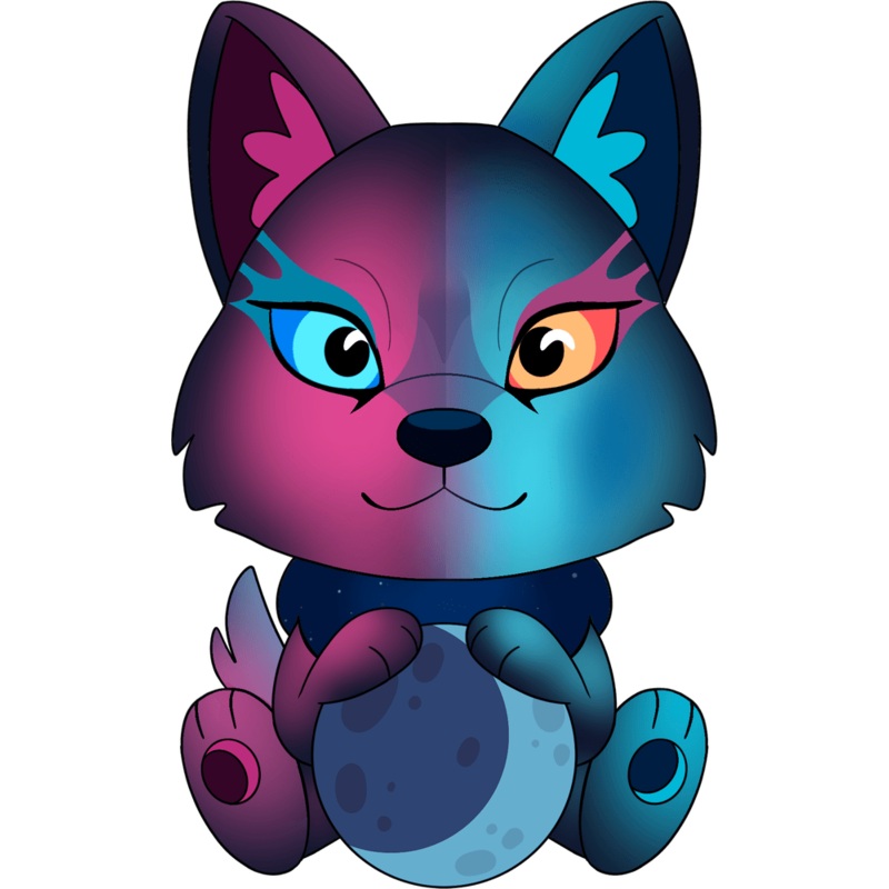 Galaxy Wolf Plush (9in)