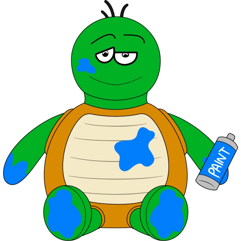 Sock Puppet Master Graffiti Turtle Plush (9in)
