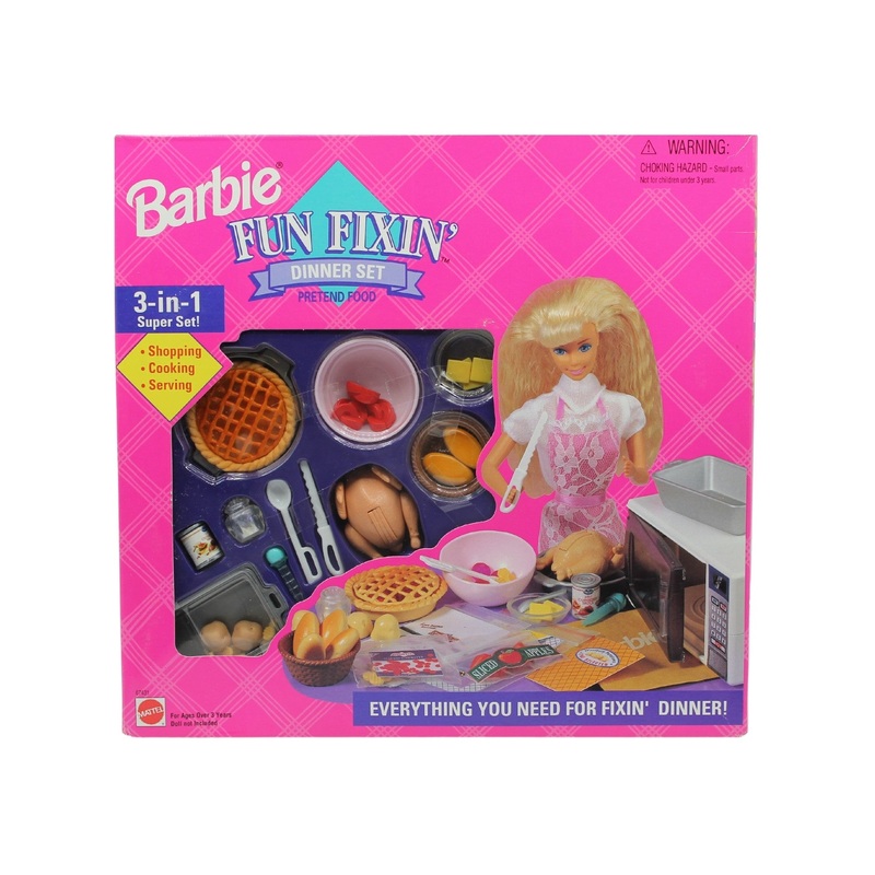 1995 Barbie Fun Fixin' Dinner Set 3 in 1 Super Set!  (67431-91)