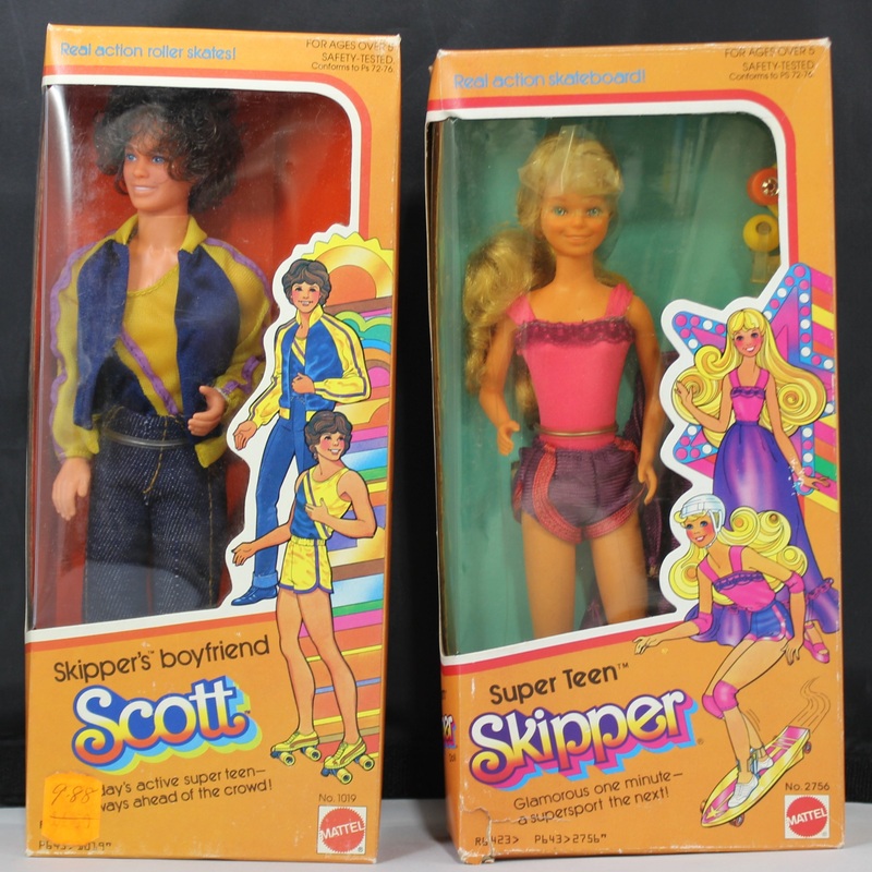 Lot of 2: 1978-1979 Super Teen Skipper & Boyfriend Scott Barbie Doll