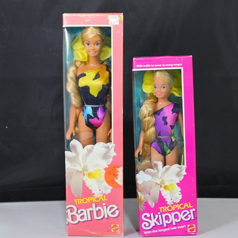 Lot of 2: 1985 Tropical Barbie & Skipper Barbie Dolls