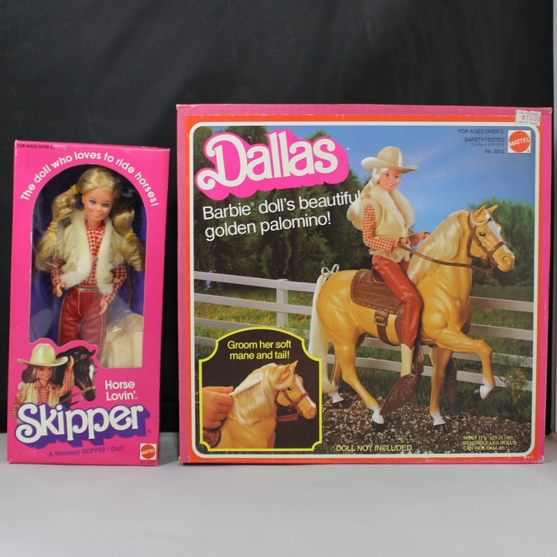 Lot of 2: Horse Lovin' Skipper & Dallas the Palomino Barbie Dolls