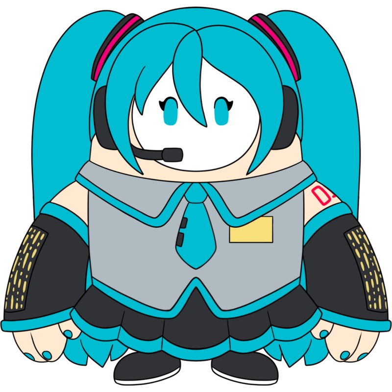 Hatsune Miku x Fall Guys Plush (9in)
