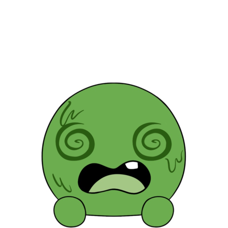 Confused Slimecicle Stickie (6in)