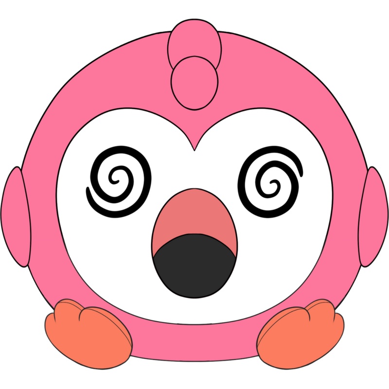 Dizzy Flamingo Stickie (6in)