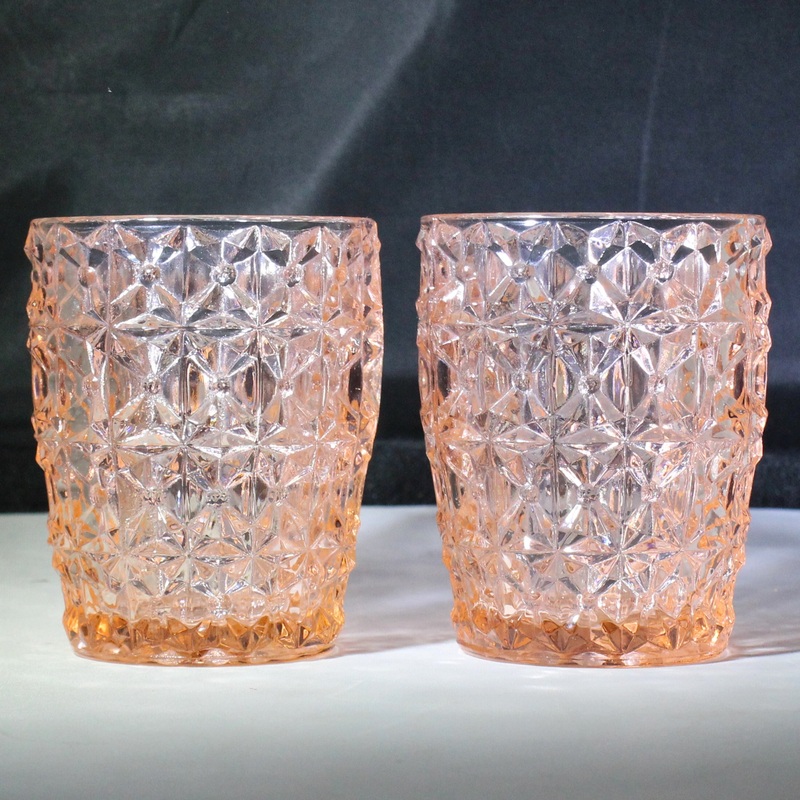Lot of 2: Pink Glass Cups