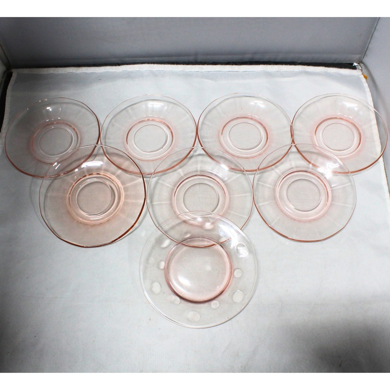 Lot of 8: Rosegold Glass Plate Set