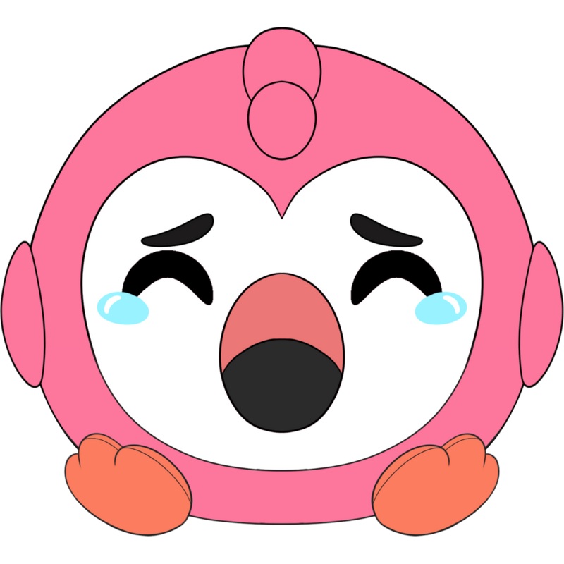 Sad Flamingo Stickie (6in)