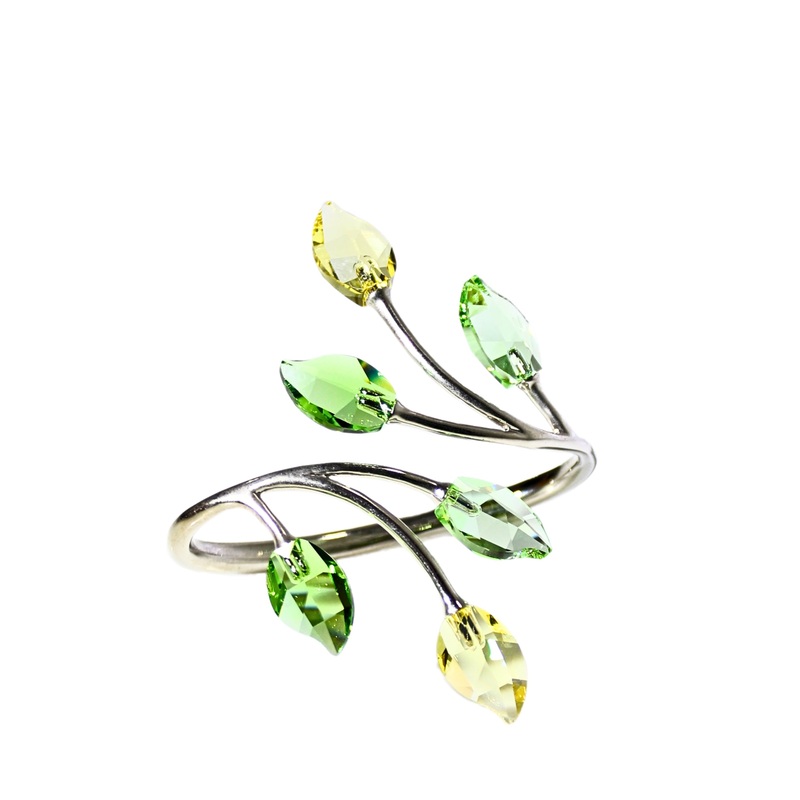 Swarovski Crystal: 660732 Napkin Rings - Leaves | 2 Set