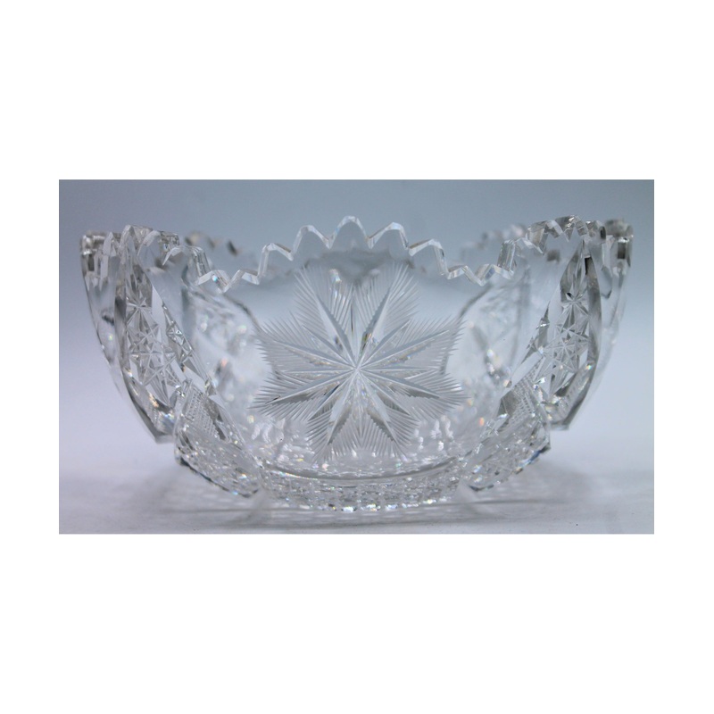 Cut Glass Bowl - 8" | Scratches