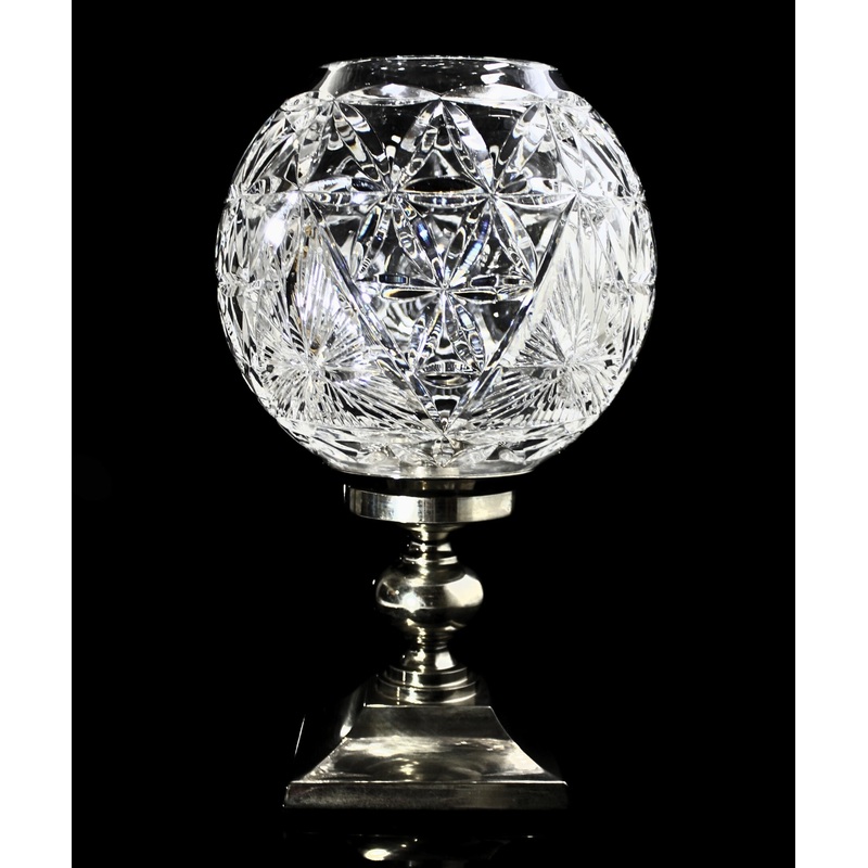 Waterford Crystal: Table Accessories Hurricane Lamp & Metal Base, 10"