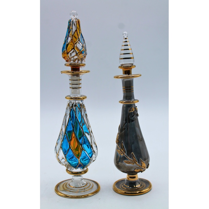 Lot of 2: Egyptian Perfume Bottles | Paint Worn Off