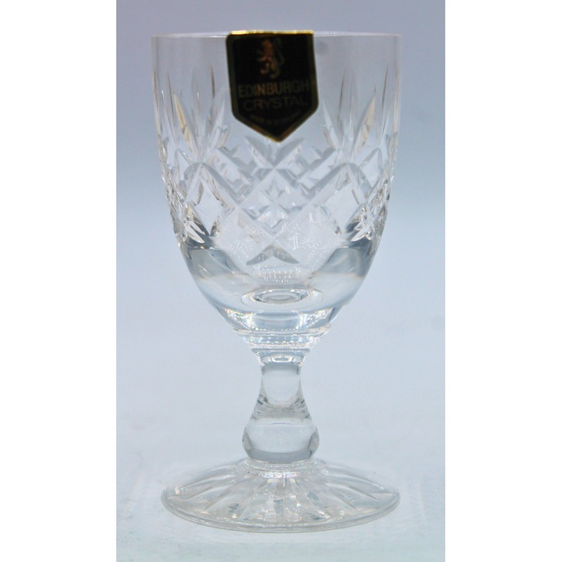 Edinburgh | 6 Crystal Glasses - 4" Tall | Non-Mint Box
