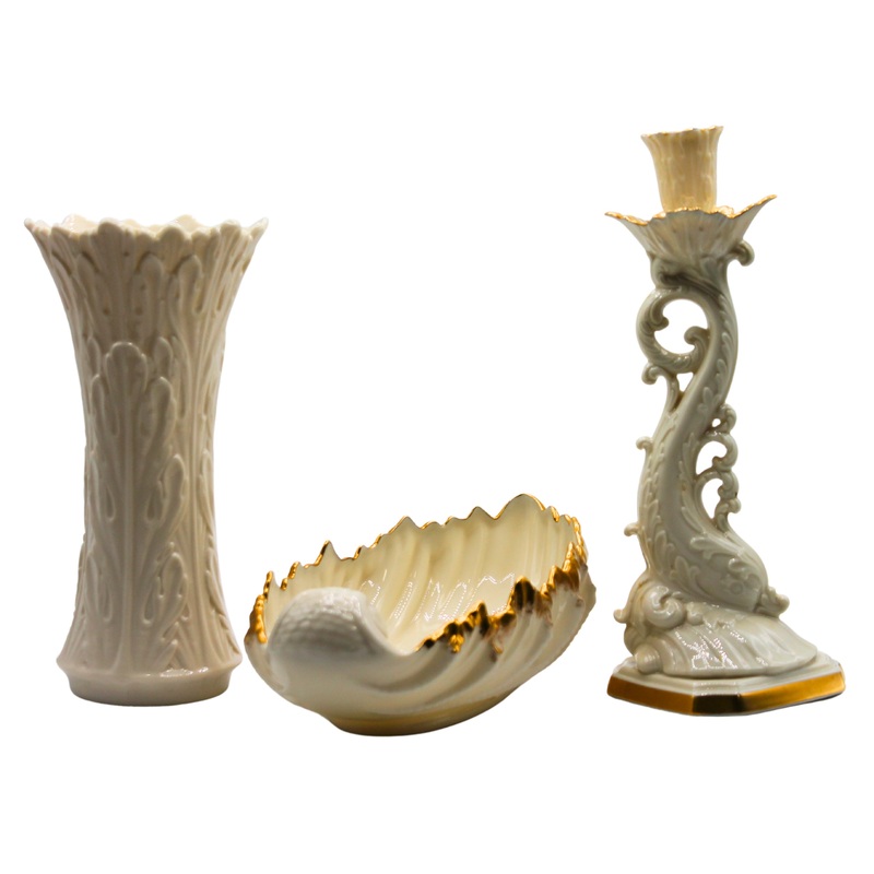 Lenox | Lot of 3: Bowl, Vase, and Candlestick | Scratched