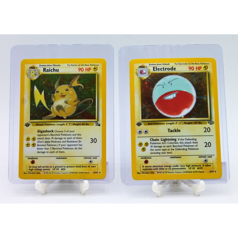 Lot of 2: 1st Edition Rare Holo Electrode & Raichu | Excellent Condition