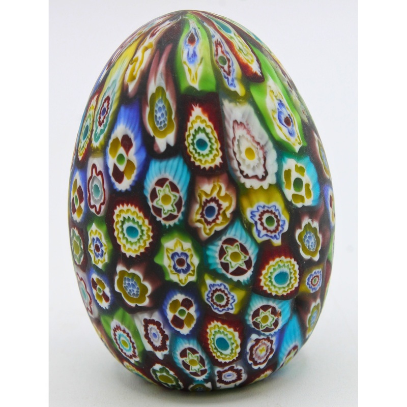 Millefiori Paperweight Glass Egg | Please Read