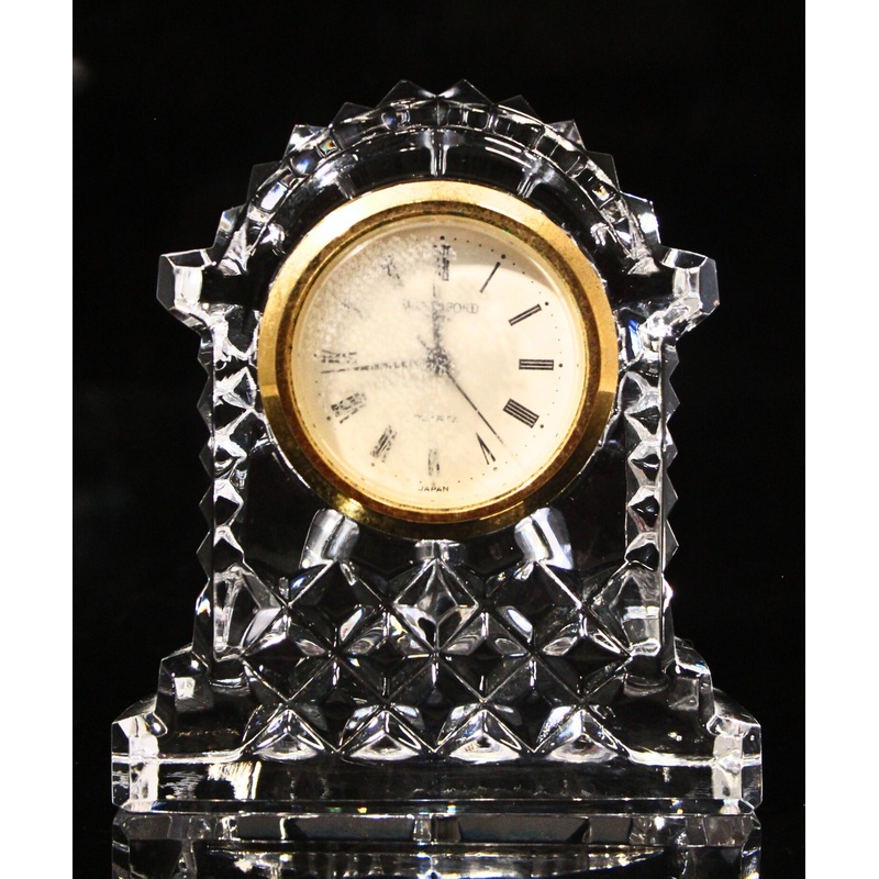 Waterford Crystal: Lismore Small Carriage Clock, 3" | Gold Rimmed
