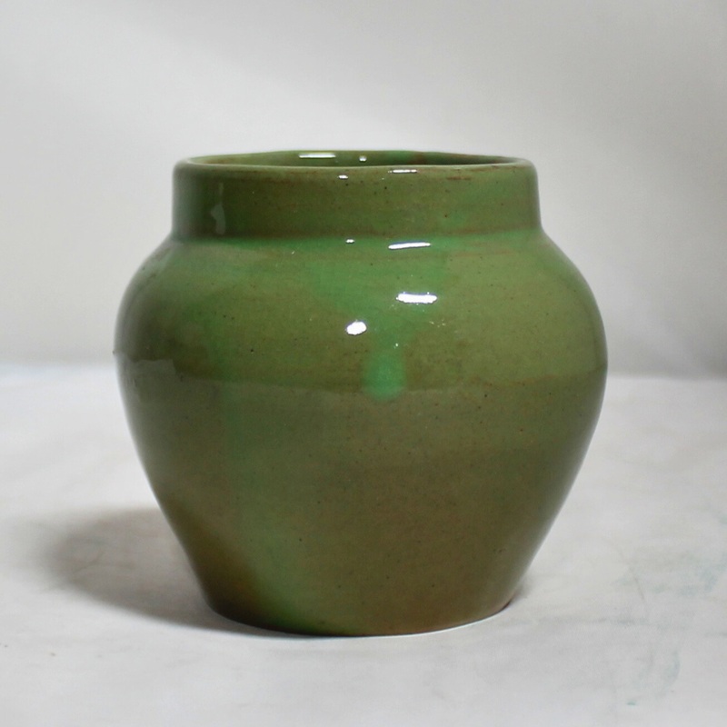 Cherokee Pottery: Drip Green Glaze Vase