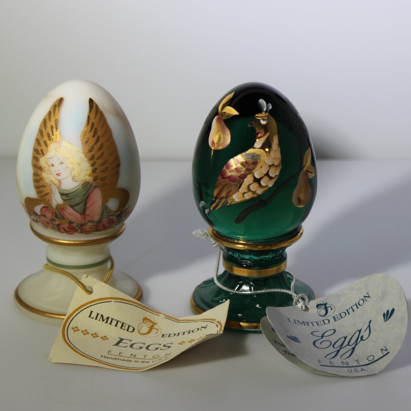 Lot of 2: Fenton Limited Edition Egg On Stand