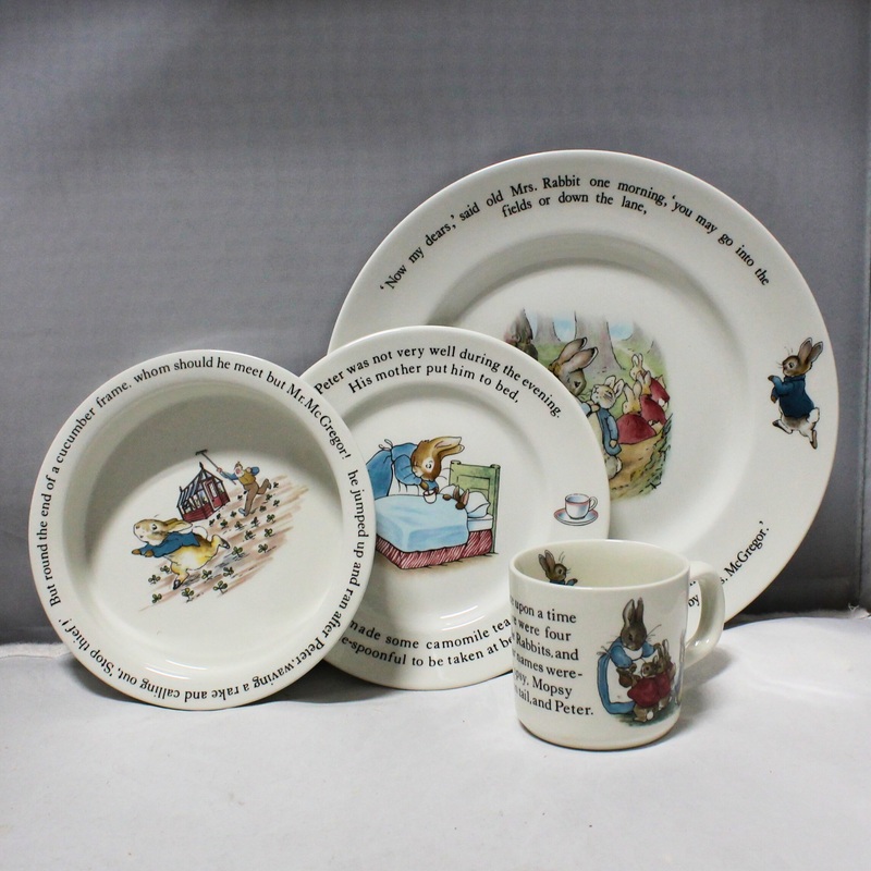 Lot of 4: Beatrix Potter Designs, Peter Rabbit Dining Set