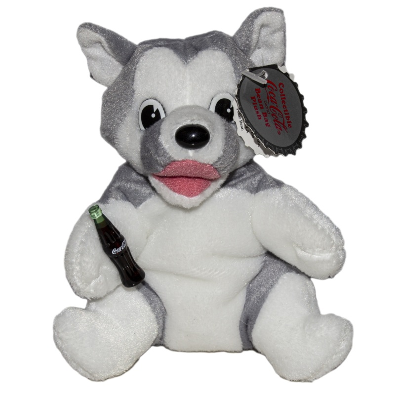 Coke Plush: Husky with Coca-Cola Bottle