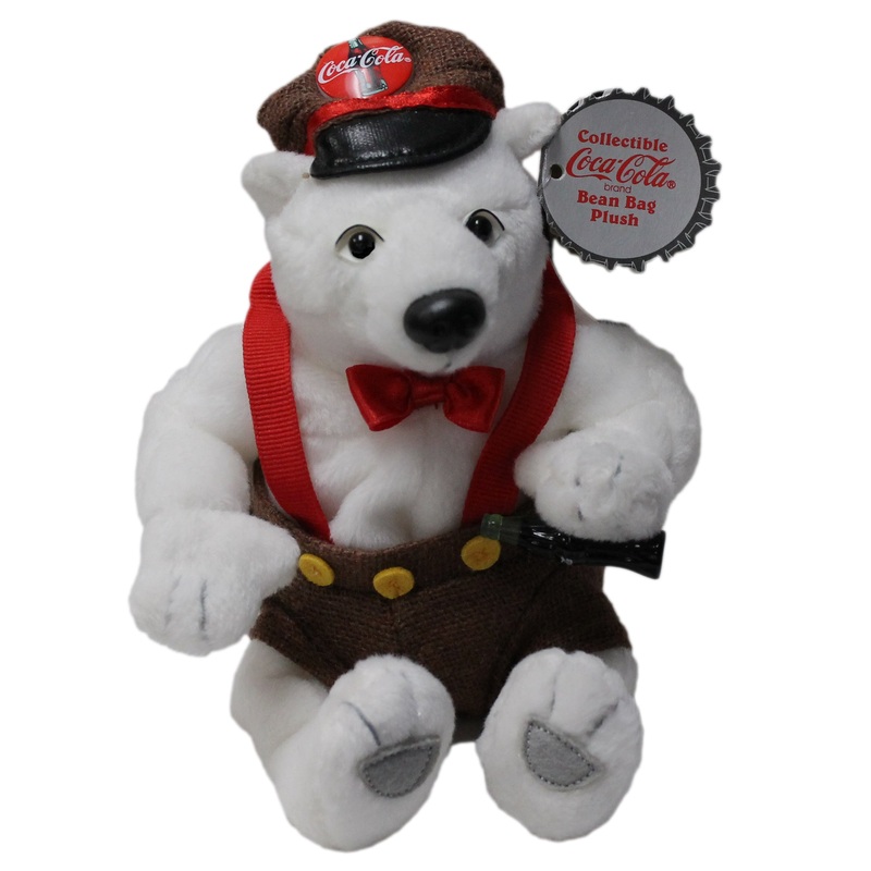 Coke Plush: Polar Bear in Suspenders