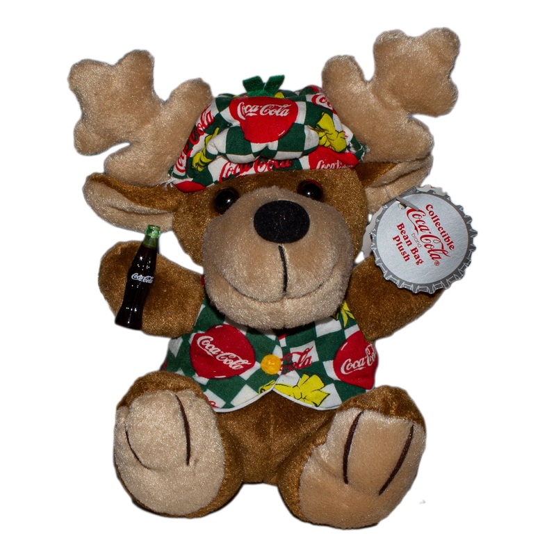 Coke Plush: Reindeer in Coca-Cola Vest and Beanie
