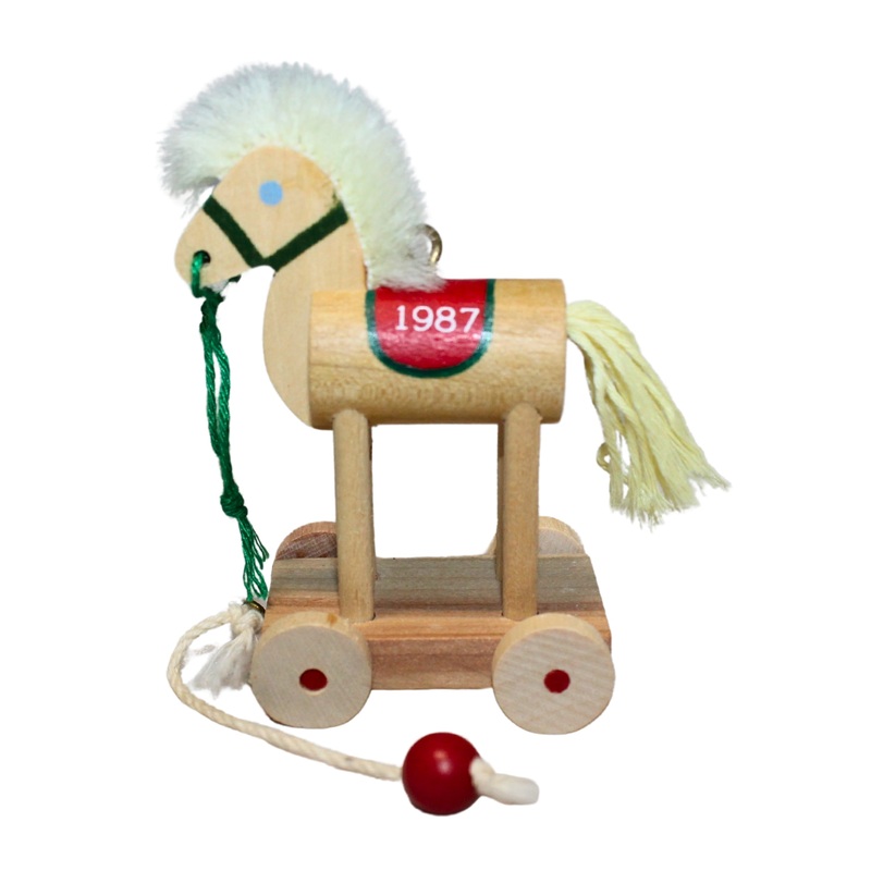 Hallmark Ornament: 1987 Wooden Horse  | QX4417