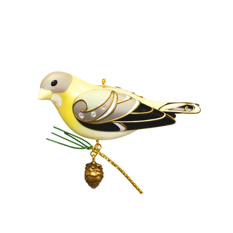 Hallmark Ornament: 2021 Lady Evening Grosbeak | QXE3225 | Beauty of Birds