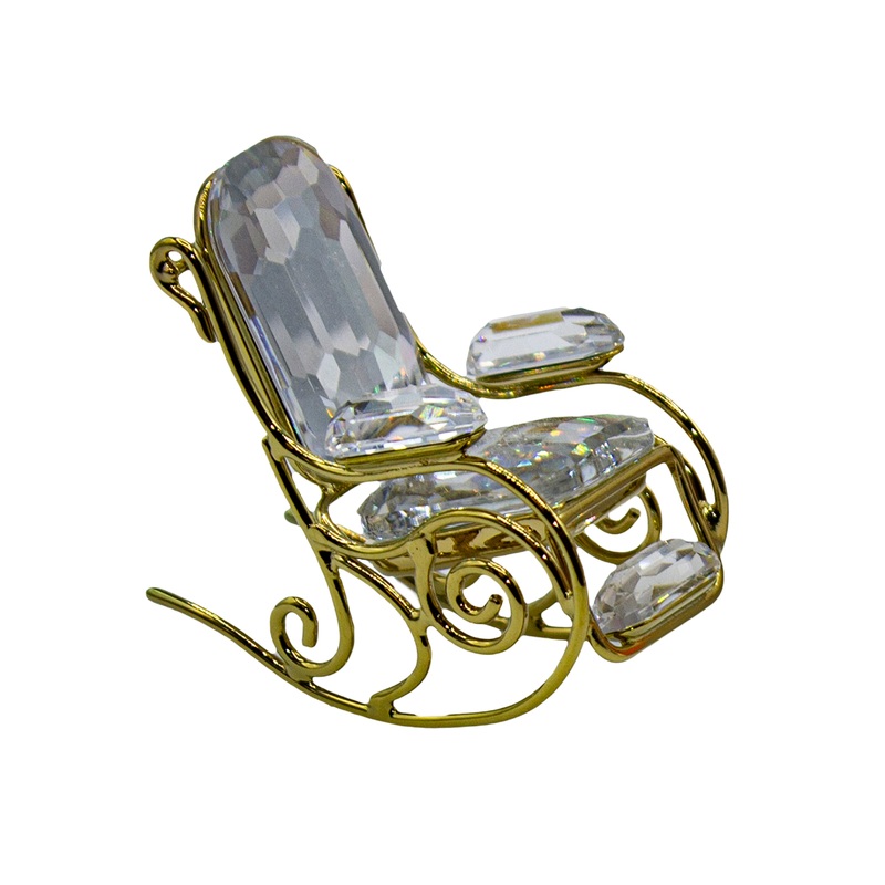 Swarovski Figurine: 243442 Rocking Chair - Gold