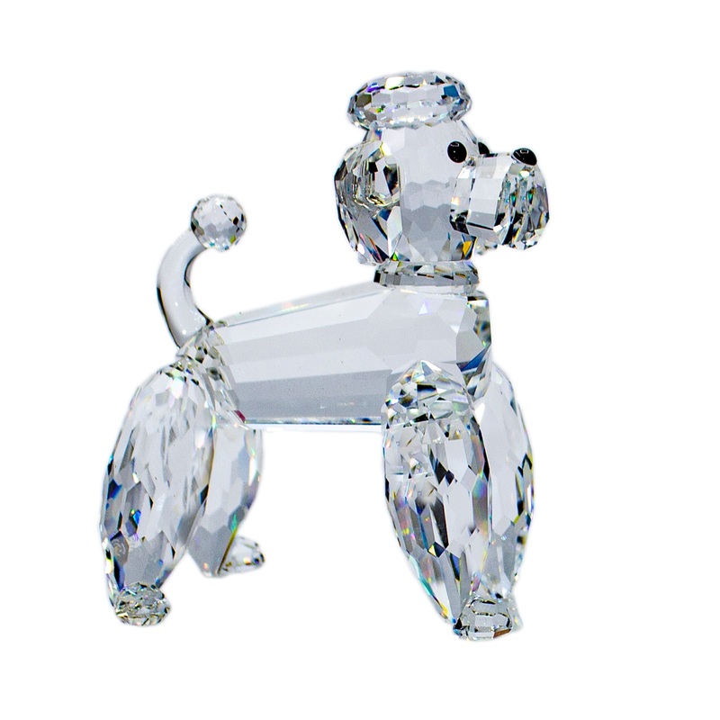 Swarovski Figurine: 167571 Standing Poodle - Clear Tail