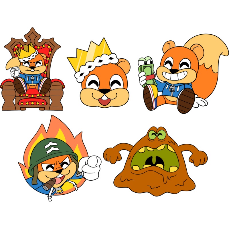 Conkers Bad Fur Day Pin Set