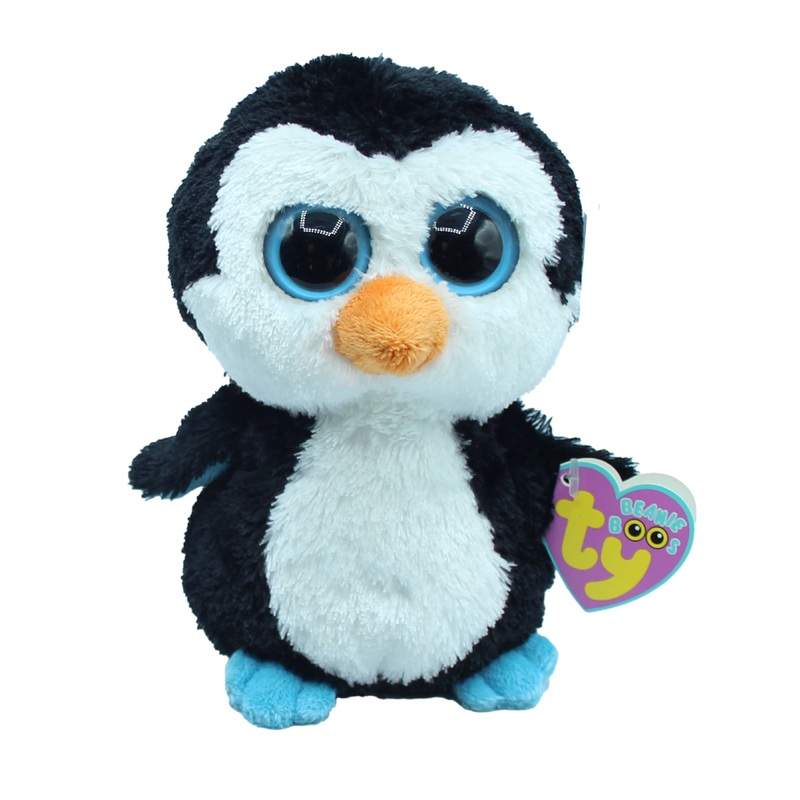 Ty Beanie Boo: Waddles the Penguin - Solid Eyes, Regular Size