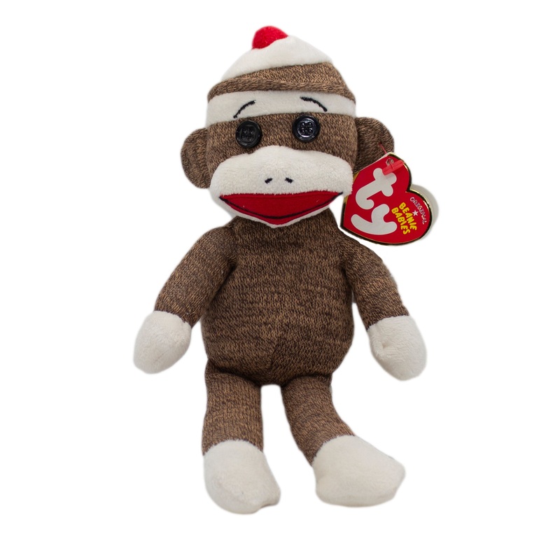 Ty Beanie Baby: Brown Sock Monkey