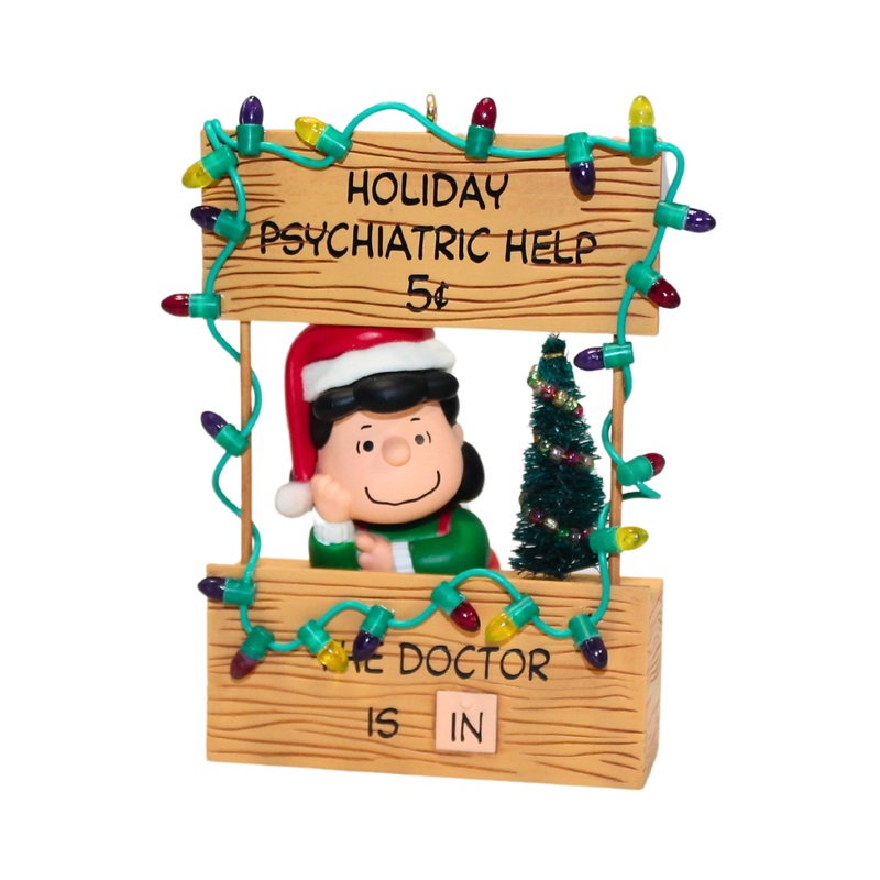 Hallmark Ornament: 2003 Holiday Advice Booth | QXI4257 | Peanuts