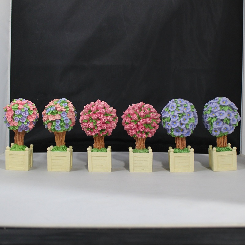 Dept. 56 Flowering Spring Topiaries Planter Box - 6 Piece