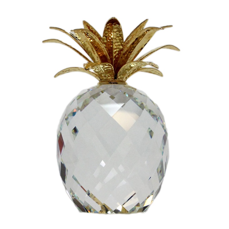 Swarovski Figurine: 010044 Large Gold Pineapple - Version 1
