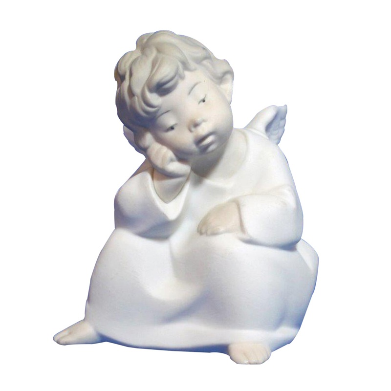 Lladr Figurine: 4539 Angel Thinking - Matte