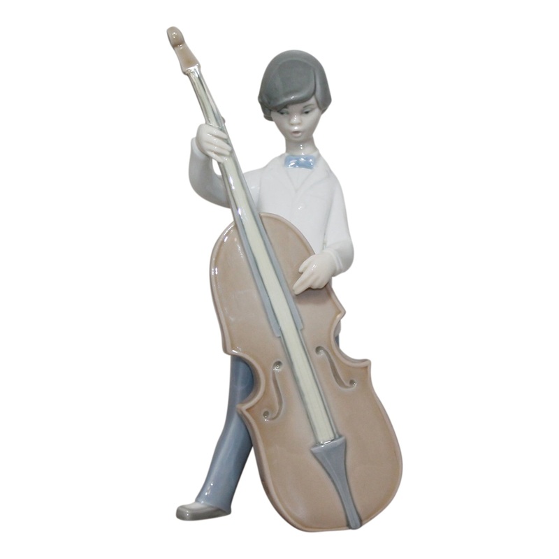 Lladr Figurine: 4615 Boy with Double Bass