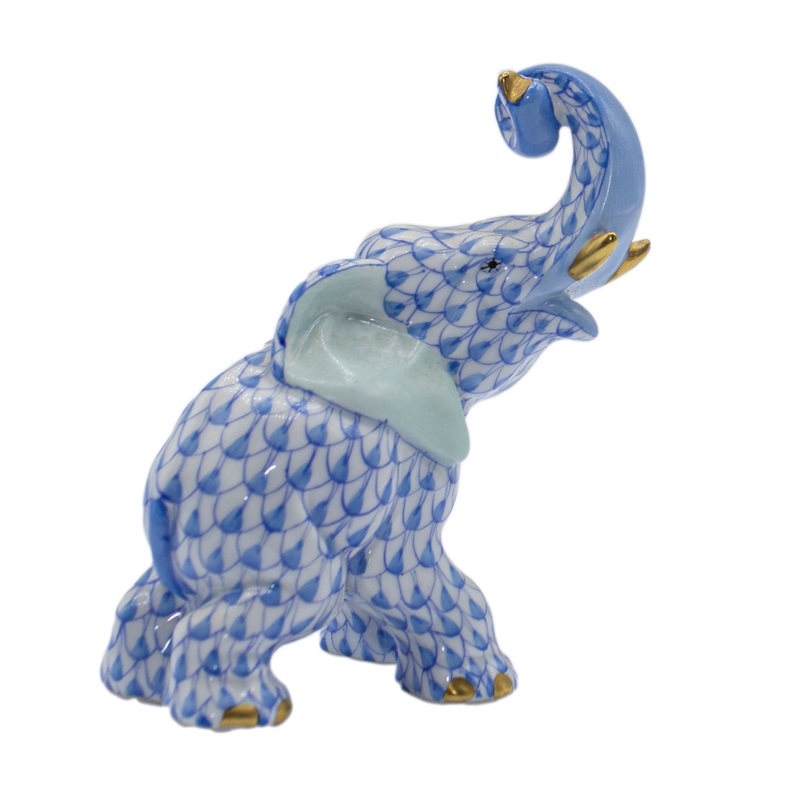 Herend Figurine: 15266 Joyful Elephant Blue