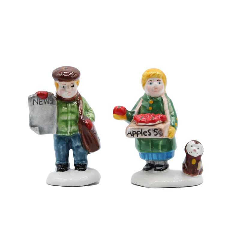 Department 56: 51292 Apple Girl / Newspaper Boy - Set of 2