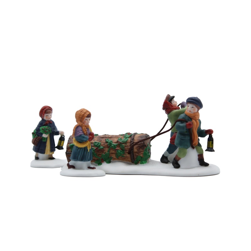 Department 56: 55581 Bringing Home The Yule Log - Set of 3