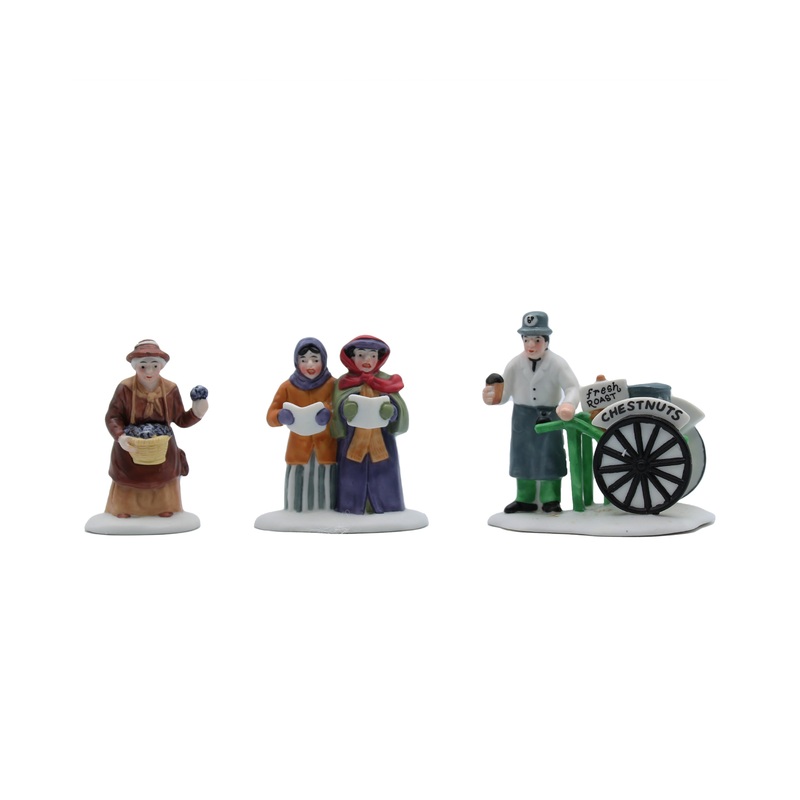 Department 56: 55808 Violet Vender/Caroler/Chestnut Vendor - Set of 3