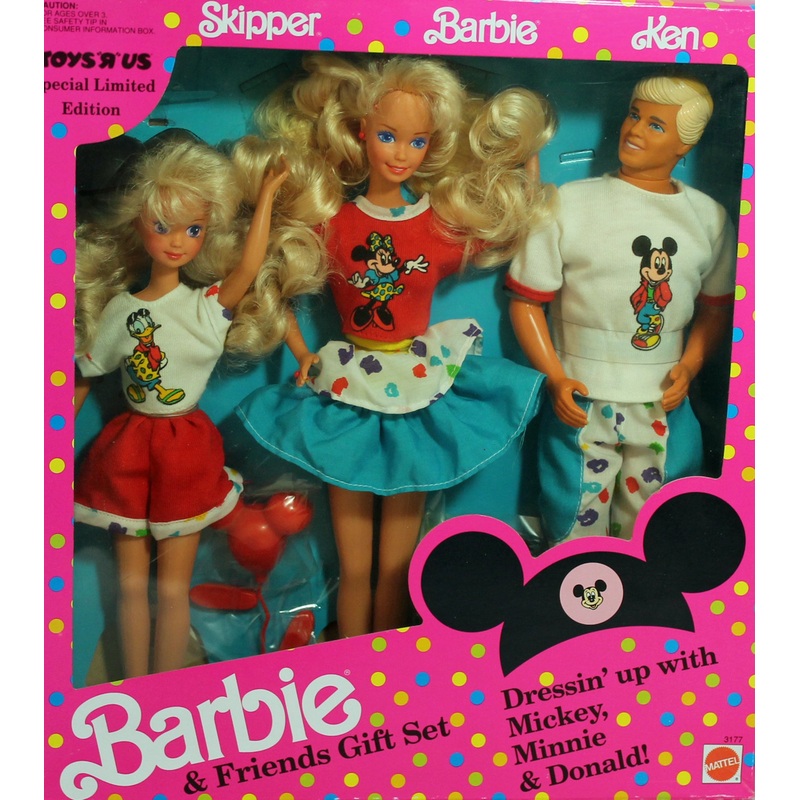 1991 Dressin' up with Mickey, Minnie, & Donald Barbie Set (3177)