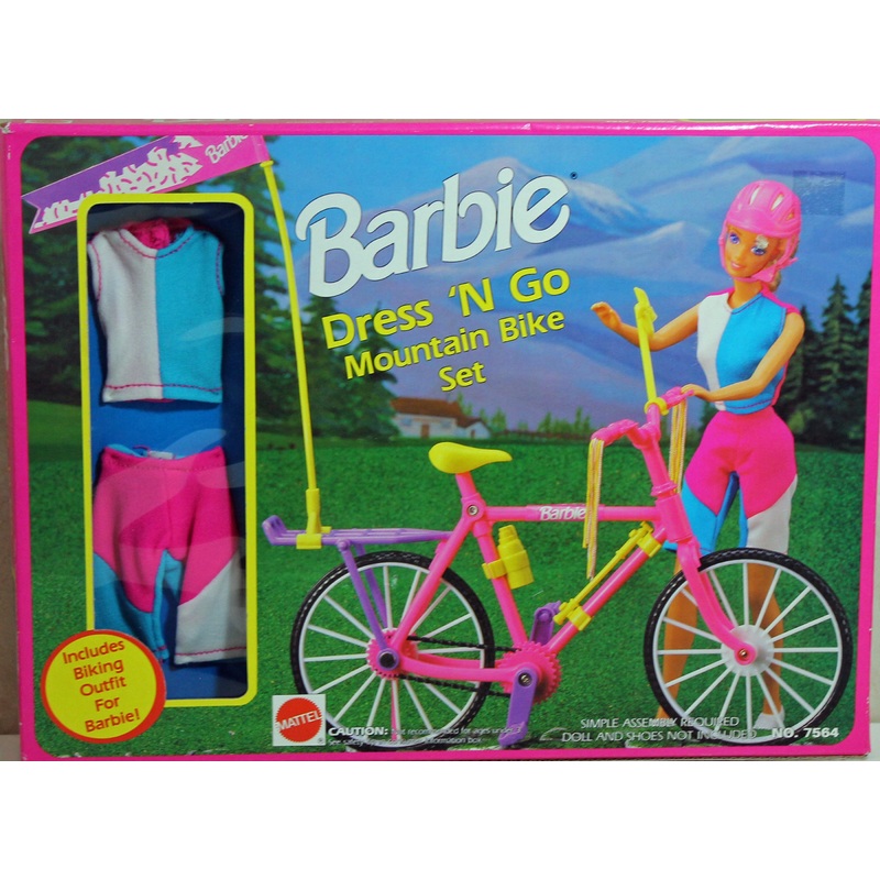 1992 Dress 'n Go Barbie Mountain Bike Set Barbie (7564)