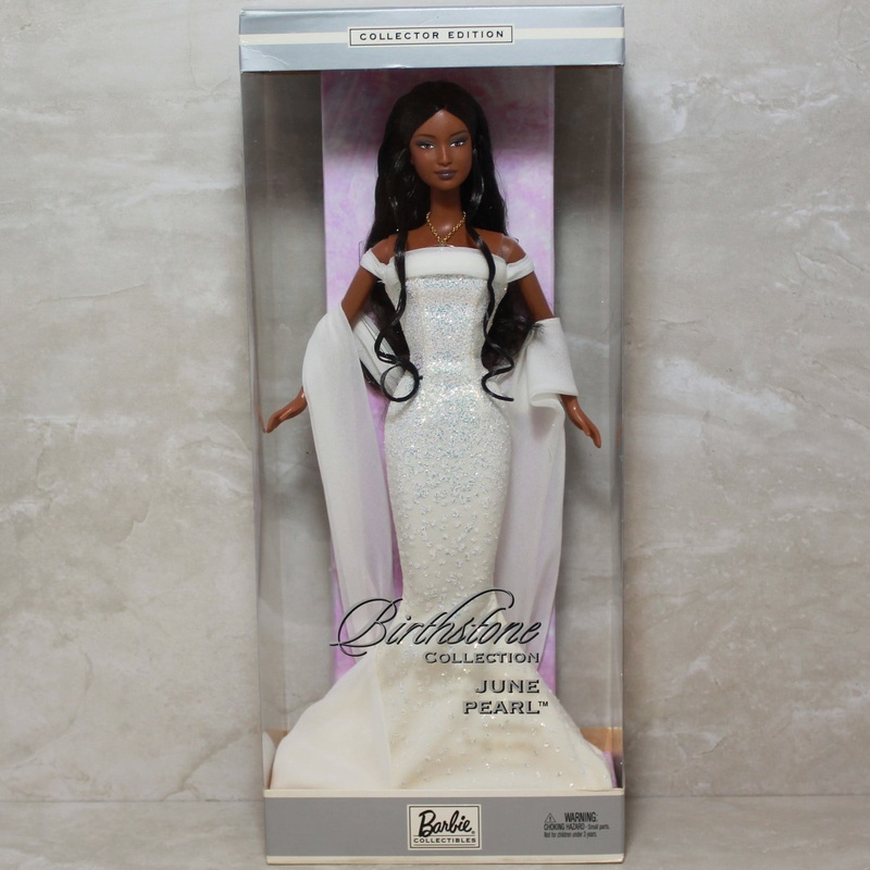 2002 June Pearl Birthstone Barbie (8461) - African American