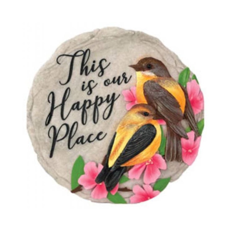Happy Place Decorative Garden Stone