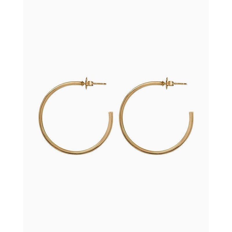 Slender Hoop Earrings in Gold